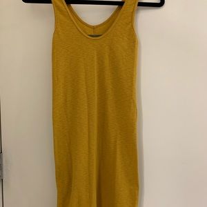 Enza Costa mustard midi tank dress